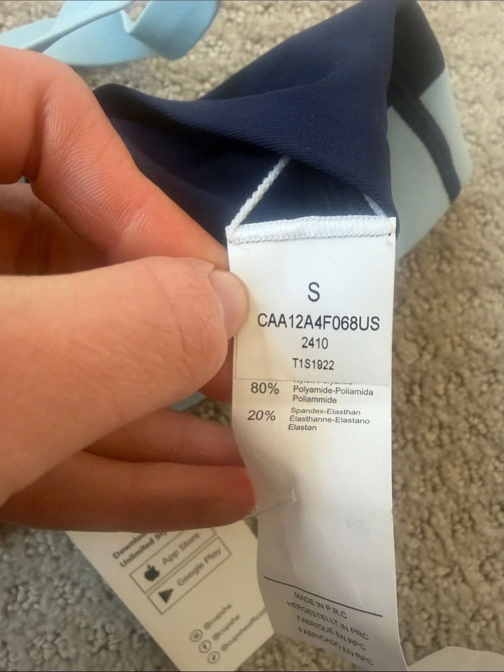 NWT Cupshe Navy and Light Blue High-Waist Sporty Bikini Set - Picture 3 of 9